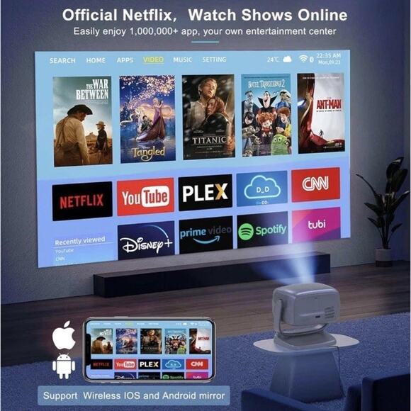 🔥Smart TV 4K Projector WiFi & Bluetooth Portable Outdoor Auto Focus BNIB🔥 - Picture 2 of 8